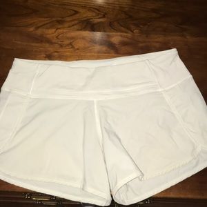 White lulu lemon shorts